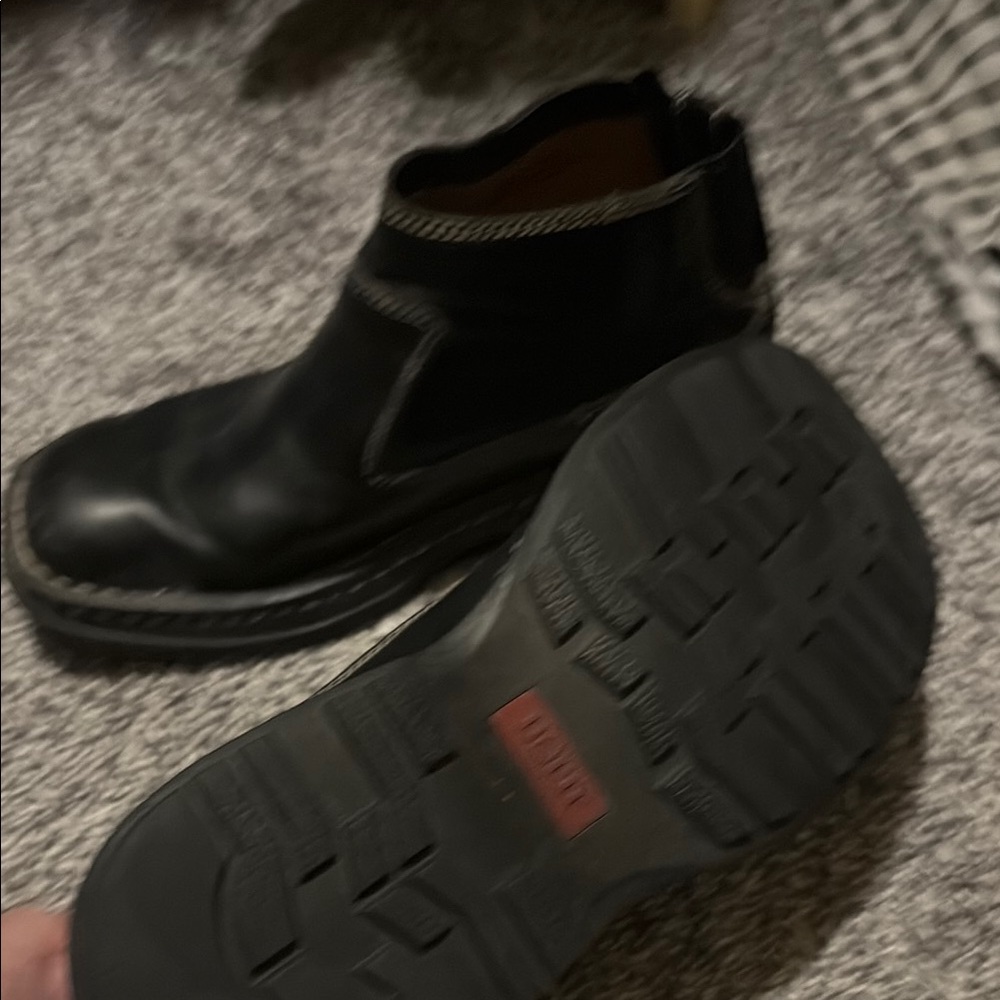 Born Black Ankle Boots with Stitch Detail - Picture 3 of 4